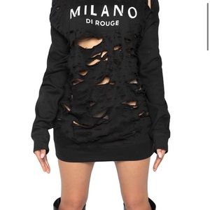 NWOT Milano Di Rouge Distressed Sweatshirt